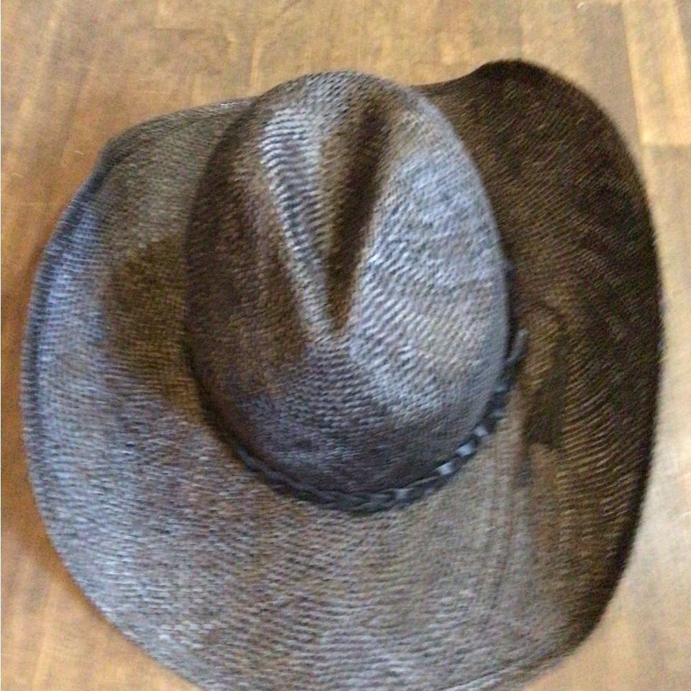 NEW! Wyeth Black Woven Straw Cowboy Hat - Picture 2 of 5